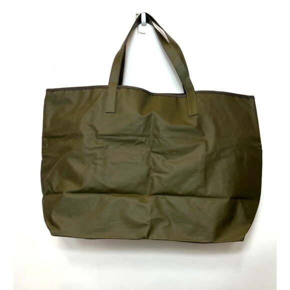 India Hicks Army Olive Green Large Canvas Tote Bag Double Strap Handles NWOT - Picture 4 of 10